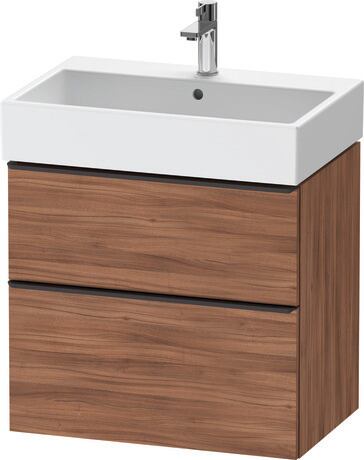 Vanity unit wall-mounted, DE43720BD790000 Walnut Matt, Decor, Handle Diamond black