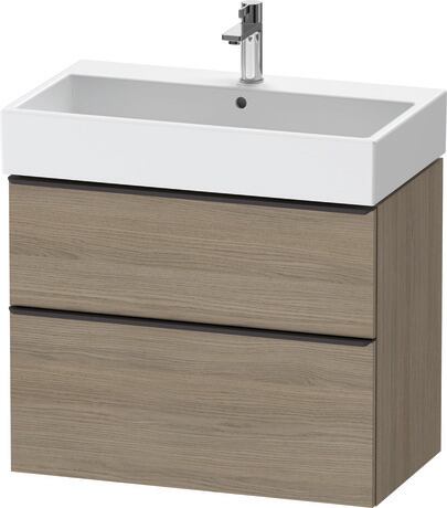 Vanity unit wall-mounted, DE43730BD350000 Oak terra Matt, Decor, Handle Diamond black