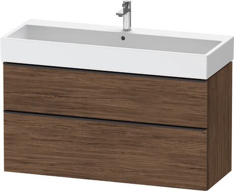 Vanity unit wall-mounted, DE43750BD210000 Walnut dark Matt, Decor, Handle Diamond black