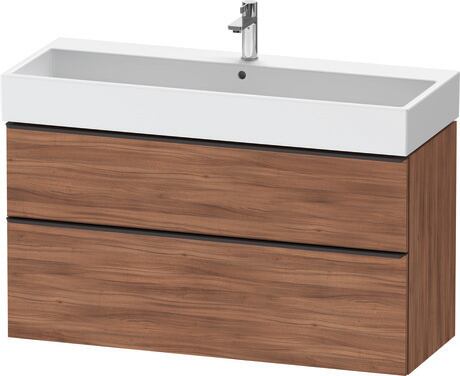 Vanity unit wall-mounted, DE43750BD790000 Walnut Matt, Decor, Handle Diamond black