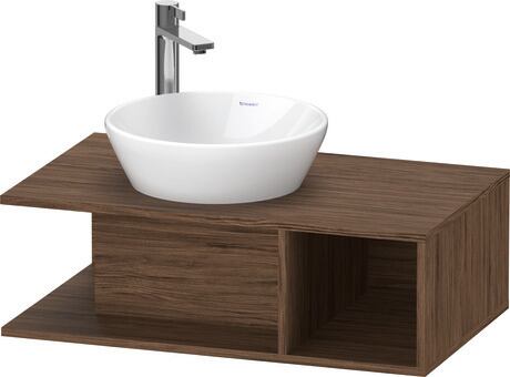 Console vanity unit wall-mounted, DE491802121 Walnut dark Matt, Decor