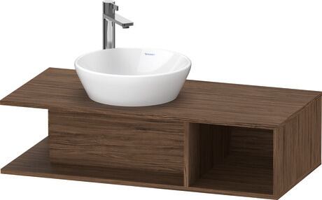 Console vanity unit wall-mounted, DE491902121 Walnut dark Matt, Decor