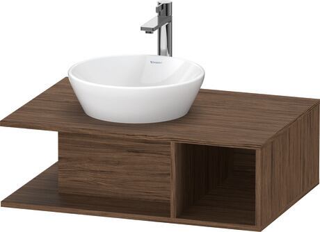 Console vanity unit wall-mounted, DE492802121 Walnut dark Matt, Decor