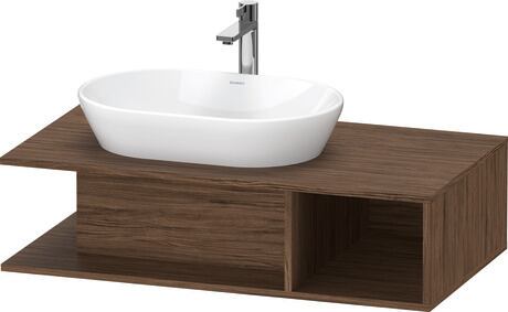 Console vanity unit wall-mounted, DE492902121 Walnut dark Matt, Decor