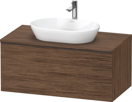 Console vanity unit wall-mounted, DE49480BD210000 Walnut dark Matt, Decor, Handle Diamond black