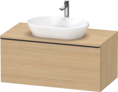 Console vanity unit wall-mounted, DE49480BD300000 Natural oak Matt, Decor, Handle Diamond black