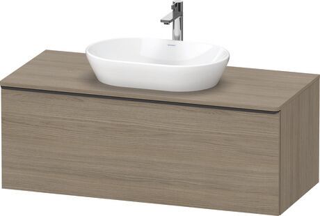 Console vanity unit wall-mounted, DE49490BD350000 Oak terra Matt, Decor, Handle Diamond black