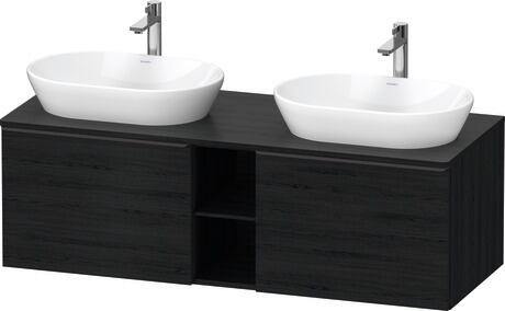 Console vanity unit wall-mounted, DE4950BBD160000 Black oak Matt, Decor, Handle Diamond black