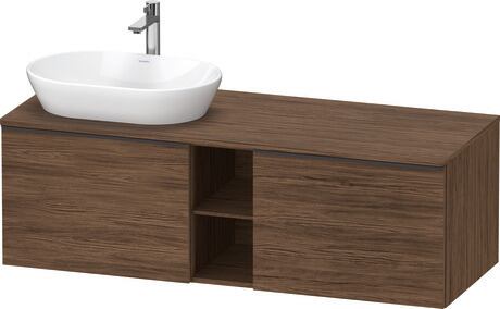 Console vanity unit wall-mounted, DE4950LBD210000 Walnut dark Matt, Decor, Handle Diamond black