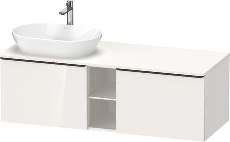 Console vanity unit wall-mounted, DE4950LBD220000 White High Gloss, Decor, Handle Diamond black