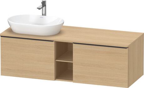 Console vanity unit wall-mounted, DE4950LBD300000 Natural oak Matt, Decor, Handle Diamond black