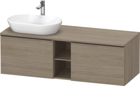 Console vanity unit wall-mounted, DE4950LBD350000 Oak terra Matt, Decor, Handle Diamond black