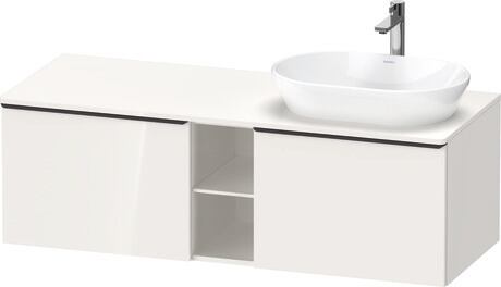 Console vanity unit wall-mounted, DE4950RBD220000 White High Gloss, Decor, Handle Diamond black