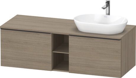 Console vanity unit wall-mounted, DE4950RBD350000 Oak terra Matt, Decor, Handle Diamond black