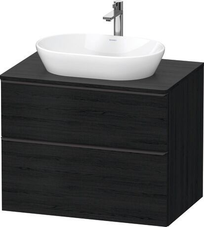 Console vanity unit wall-mounted, DE49670BD160000 Black oak Matt, Decor, Handle Diamond black