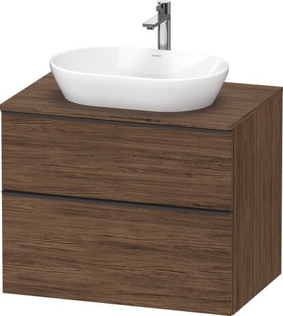 Console vanity unit wall-mounted, DE49670BD210000 Walnut dark Matt, Decor, Handle Diamond black