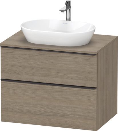 Console vanity unit wall-mounted, DE49670BD350000 Oak terra Matt, Decor, Handle Diamond black