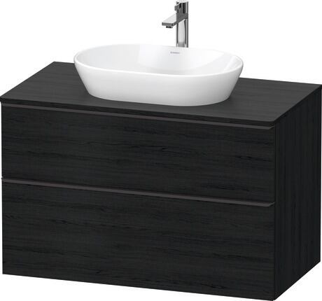 Console vanity unit wall-mounted, DE49680BD160000 Black oak Matt, Decor, Handle Diamond black