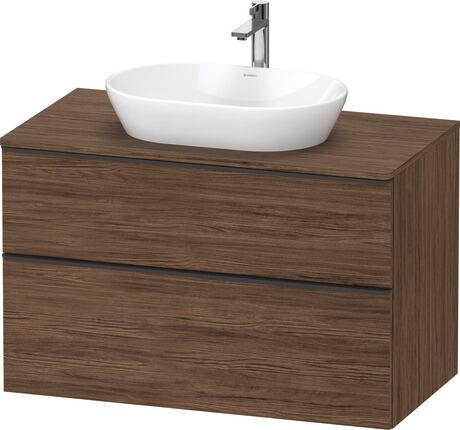 Console vanity unit wall-mounted, DE49680BD210000 Walnut dark Matt, Decor, Handle Diamond black