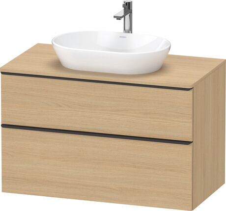 Console vanity unit wall-mounted, DE49680BD300000 Natural oak Matt, Decor, Handle Diamond black