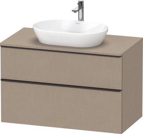 Console vanity unit wall-mounted, DE49680BD750000 Linen Matt, Decor, Handle Diamond black