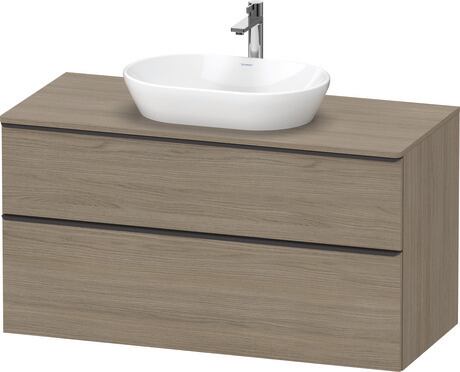 Console vanity unit wall-mounted, DE49690BD350000 Oak terra Matt, Decor, Handle Diamond black