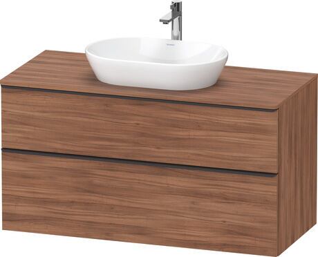 Console vanity unit wall-mounted, DE49690BD790000 Walnut Matt, Decor, Handle Diamond black