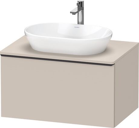 Console vanity unit wall-mounted, DE49470BD910000 taupe Matt, Decor, Handle Diamond black