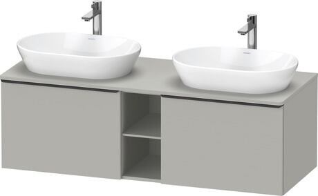 Console vanity unit wall-mounted, DE4950BBD070000 Concrete grey Matt, Decor, Handle Diamond black