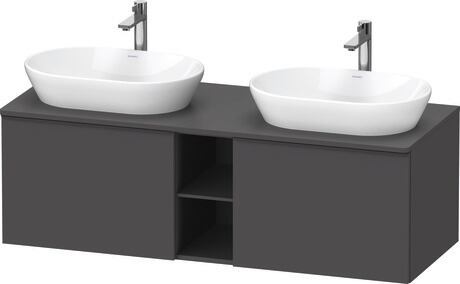 Console vanity unit wall-mounted, DE4950BBD490000 Graphite Matt, Decor, Handle Diamond black