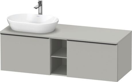 Console vanity unit wall-mounted, DE4950LBD070000 Concrete grey Matt, Decor, Handle Diamond black