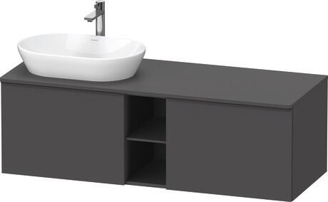 Console vanity unit wall-mounted, DE4950LBD490000 Graphite Matt, Decor, Handle Diamond black