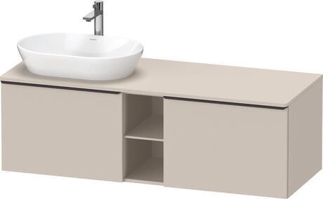 Console vanity unit wall-mounted, DE4950LBD910000 taupe Matt, Decor, Handle Diamond black