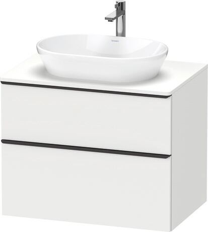 Console vanity unit wall-mounted, DE49670BD180000 White Matt, Decor, Handle Diamond black