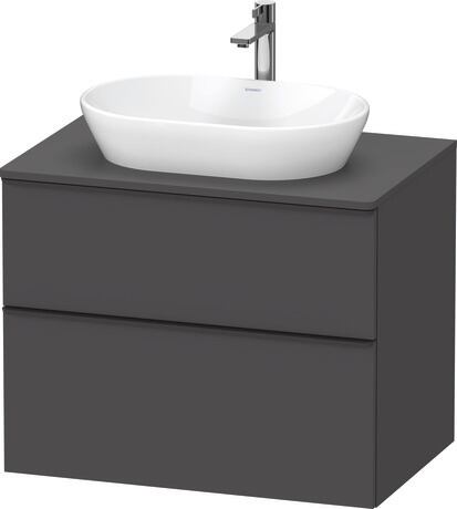 Console vanity unit wall-mounted, DE49670BD490000 Graphite Matt, Decor, Handle Diamond black