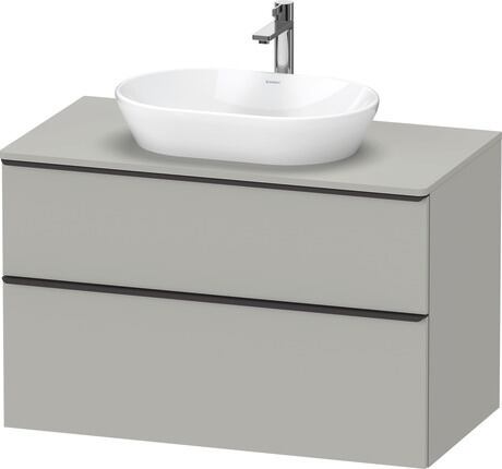 Console vanity unit wall-mounted, DE49680BD070000 Concrete grey Matt, Decor, Handle Diamond black