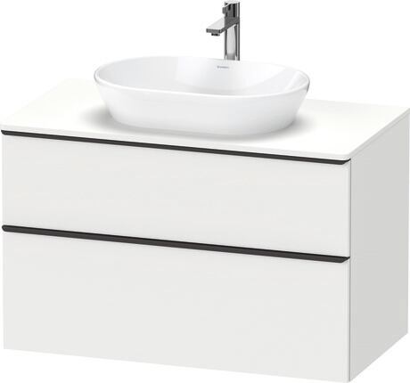 Console vanity unit wall-mounted, DE49680BD180000 White Matt, Decor, Handle Diamond black