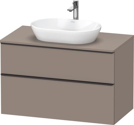 Console vanity unit wall-mounted, DE49680BD430000 Basalte Matt, Decor, Handle Diamond black