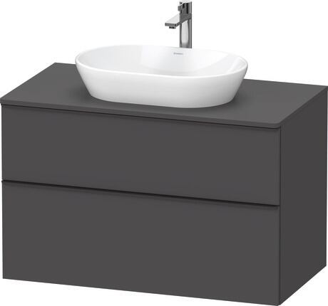 Console vanity unit wall-mounted, DE49680BD490000 Graphite Matt, Decor, Handle Diamond black