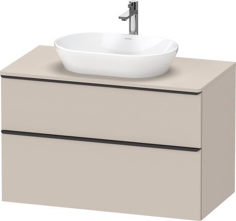 Console vanity unit wall-mounted, DE49680BD910000 taupe Matt, Decor, Handle Diamond black