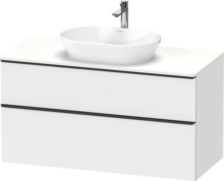 Console vanity unit wall-mounted, DE49690BD180000 White Matt, Decor, Handle Diamond black