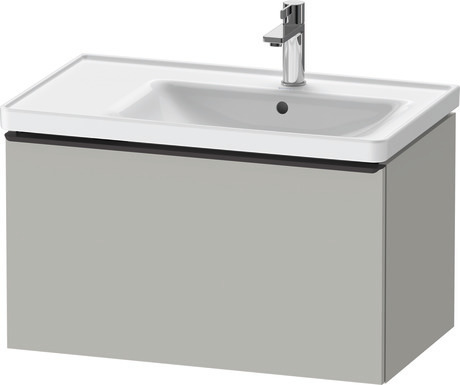Szafka podumywalkowa wisząca, DE425500707 Szary beton szkło matowe Dekor, Uchwyt Czarny diament