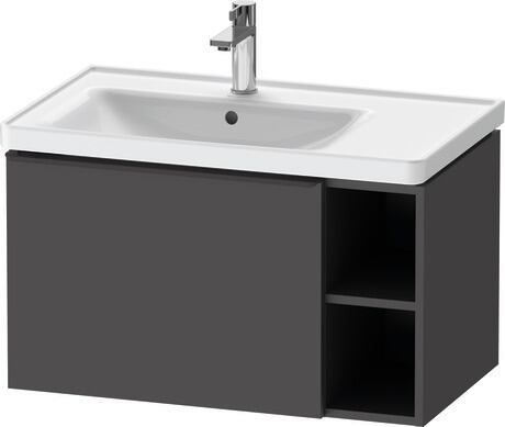 Vanity unit wall-mounted, DE42580BD490000 Graphite Matt, Decor, Handle Diamond black