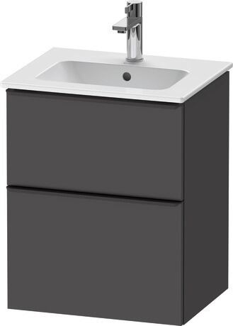 Vanity unit wall-mounted, DE43600BD490000 Graphite Matt, Decor, Handle Diamond black