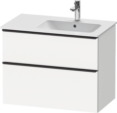 Vanity unit wall-mounted, DE43670BD180000 White Matt, Decor, Handle Diamond black