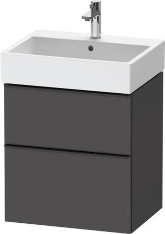 Vanity unit wall-mounted, DE43710BD490000 Graphite Matt, Decor, Handle Diamond black