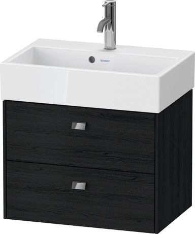 Vanity unit wall-mounted, BR432801016 Black oak Matt, Decor, Handle Chrome