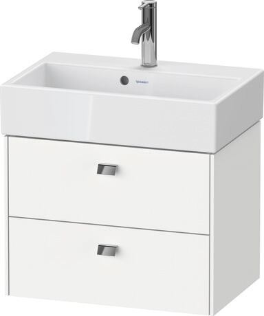 Vanity unit wall-mounted, BR432801018 White Matt, Decor, Handle Chrome