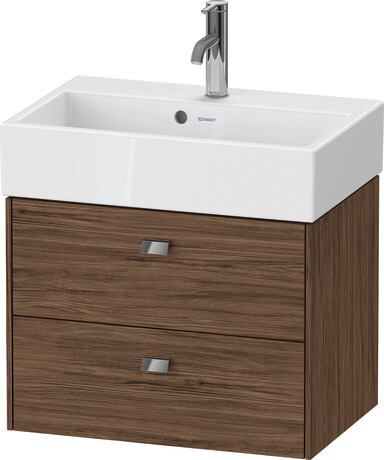 Vanity unit wall-mounted, BR432801021 Walnut dark Matt, Decor, Handle Chrome