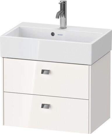 Vanity unit wall-mounted, BR432801022 White High Gloss, Decor, Handle Chrome